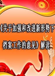 《关于加强和改进新形势下档案工作的意见》解读